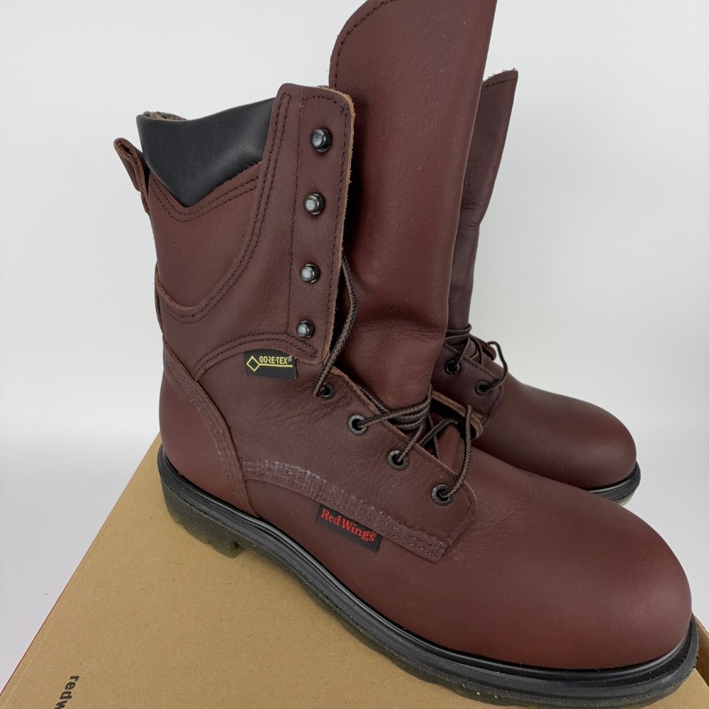 Red Wing SuperSole 8-Inch Waterproof Gore-Tex Boots Leather Mens 9D 914 NOS - Picture 4 of 10
